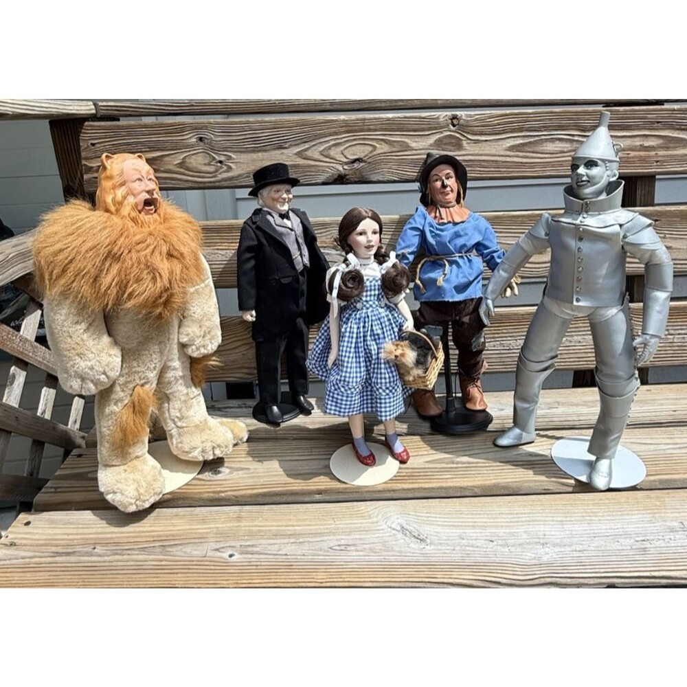 Vtg Wizard of Oz Franklin Heirloom Dolls Dorothy Scarecrow Lion Tin Man WIZARD